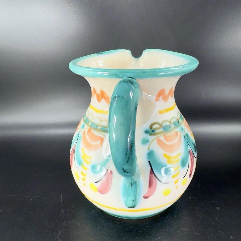Vintage La Gartera Art Potter Jug Pitcher Toledo‎ Spain signed Pottery Hand Made